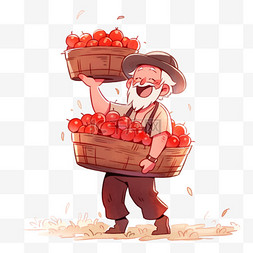 手绘农民丰收的红枣卡通元素