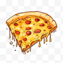 卡通披萨奶酪图片_可爱的简单披萨和融化的奶酪向量