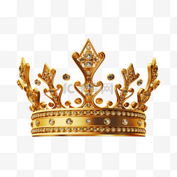 国王或王后的金冠，君主的加冕头
