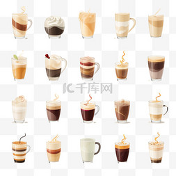 热咖啡饮料图片_咖啡类型概念