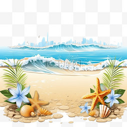 夏天大海背景图片_美丽的海滩设计