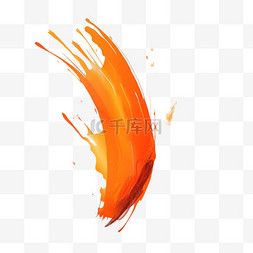 水彩画图片_抽象橙色水彩画笔触
