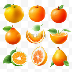 橙色水果图标套件