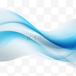 抽象的蓝色波浪，背景为模糊的浅