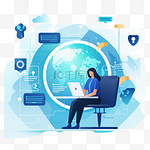 全球数据安全、个人数据安全、网络数据安全在线概念说明、互联网安全或信息隐私与保护。