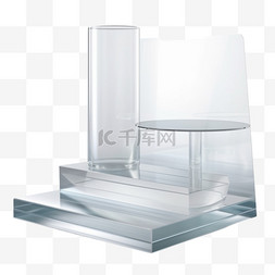 护肤场景素材图片_用于美容产品的3d玻璃讲台