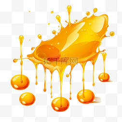 金色液态背景图片_卡通蜂蜜滴美味滴融化的液体糖浆