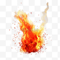 燃烧着的烟图片_火焰燃烧着红色的炽热火花，逼真