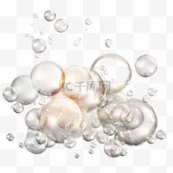 透明圆形泡泡图片_透明背景中的气泡