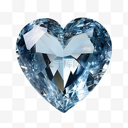 钻石形图片_七夕情人节装饰元素心形钻石