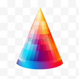 彩虹波浪图片_五颜六色的圆锥形色调充满活力的