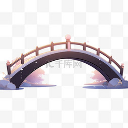 木桥桥面图片_七夕情人节元素栏杆木桥
