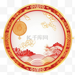 用天空和金边装饰的中国新年背景
