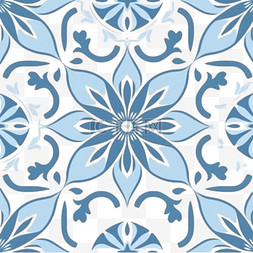 花卉丝绸图片_浅蓝色大马士革风格的无缝背景