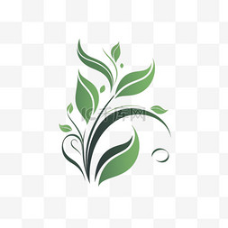 智能生态化图片_绿叶标志。植物自然生态园林风格