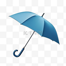 雨伞雨图标图片_逼真的蓝色雨伞