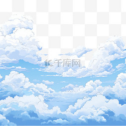 手绘云彩素材图片_手绘蓝天背景