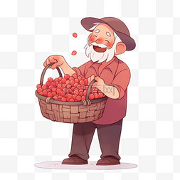 农民丰收的红枣元素卡通手绘