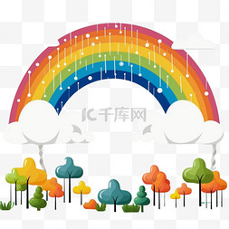 风季图片_平坦的季风季背景，彩虹