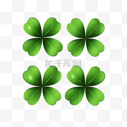 绿色草花图片_圣帕特里克节装饰用的四尖和三尖