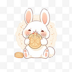 中秋小兔子月饼卡通手绘元素