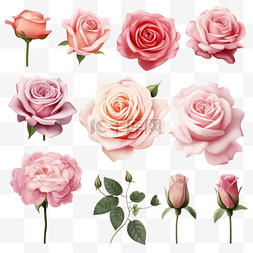 粉红玫瑰花图片_粉红玫瑰矢量系列