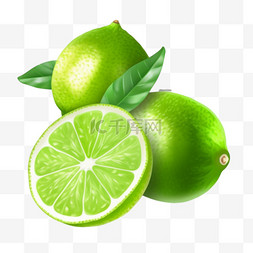 青绿色背景图片_透明背景上的柠檬水果