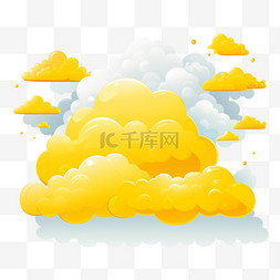 卡通天气设计图片_黄带云纹设计