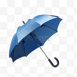 雨伞雨图标图片_逼真的蓝色雨伞