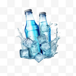 矿泉水塑料瓶图片_逼真的矿泉水海报，由品牌塑料瓶