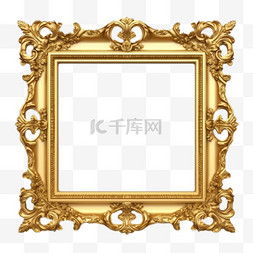 墙模板图片_墙上简单的金色框架