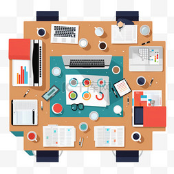 工作规划层次图片_办公桌面视图商务会议平面web信息