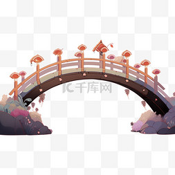 七夕情人节元素栏杆装饰桥