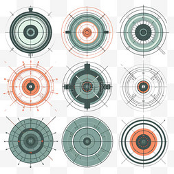 卡通靶子图片_狙击手得分或十字准线卡通插图集