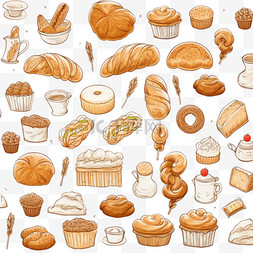 面包店菜单图片_面包店的涂鸦背景