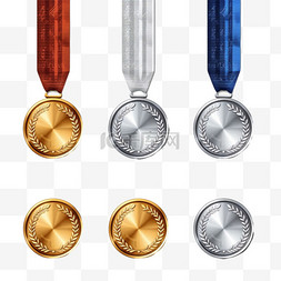 成功的徽章图片_金银铜牌。冠军得主奖金属奖章。