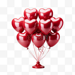 七夕情人节装饰元素红色爱心气球