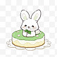 中秋节荷花月饼兔子卡通手绘元素