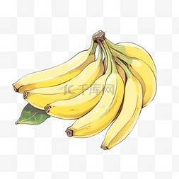 香蕉水果手绘秋天元素