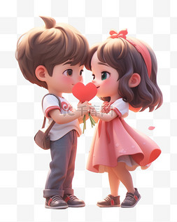 七夕节情人节3d卡通立体可爱拿红心情侣个人vip和企业vip免费下载没有