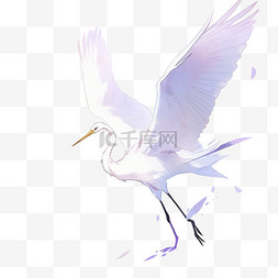 白鹭飞翔白露节气卡通元素