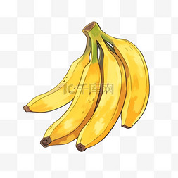 香蕉成熟图片_秋天水果手绘元素香蕉
