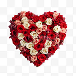 爱心组成爱心图片_情人节玫瑰花组成的心形图案