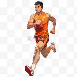 男人赛跑图片_卡通亚运会手绘男人田径赛跑元素