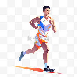 运动男人背景图片_亚运会田径赛跑的男人卡通手绘元
