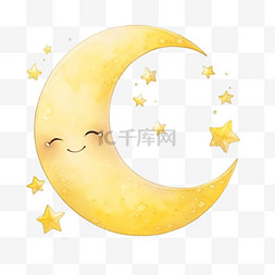 卡通月亮元素中秋节