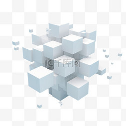 白色立体几何图片_3D立体几何正方形缺乏沟通