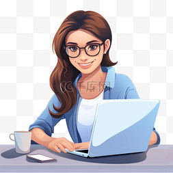 盲文打字机图片_在笔记本电脑上打字的女人