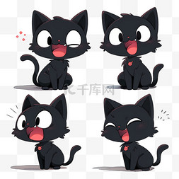 卡通可爱小猫表情图片_表情包表情卡通可爱小猫元素