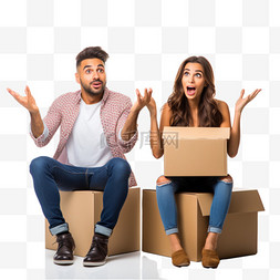 一个盒子图片_男人和女人被盒子里的一个意想不